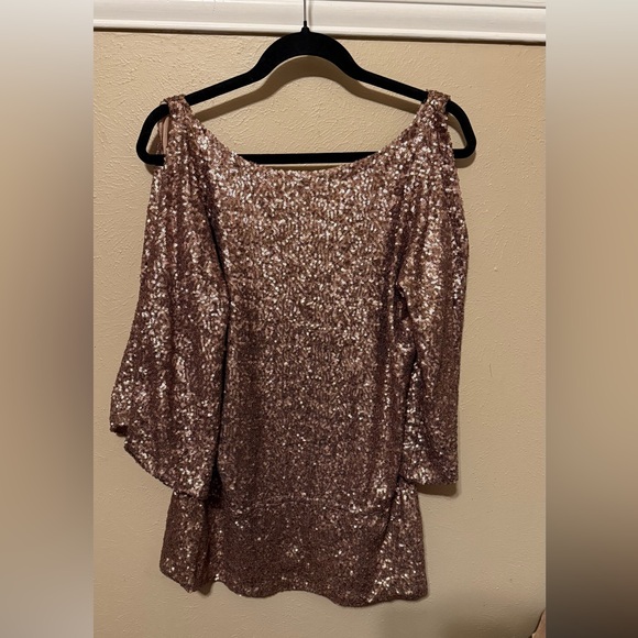 Women's Sequin Top - bronze - Picture 3 of 4